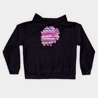 Pink and purple stripes, watercolor abstract Kids Hoodie